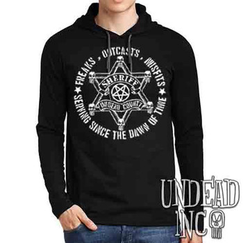 Undead Inc County Sherriff - Mens Long Sleeve Hooded Shirt