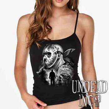 Jason Voorhees Camp Crystal Lake Black & Grey - Petite Slim Fit Tank