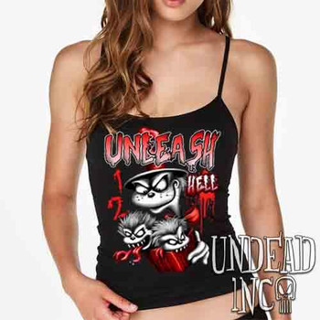 Cat In The Hat Unleash Hell Black & Grey - Petite Slim Fit Tank