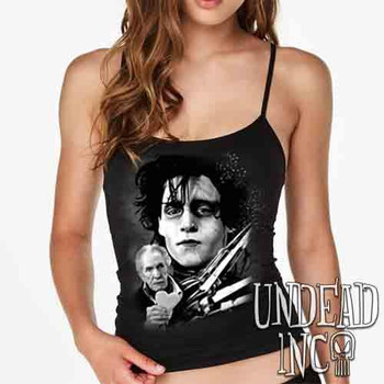 Edward Scissorhands & Vincent Price Black & Grey - Petite Slim Fit Tank