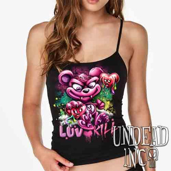 Undead Inc Scare Bear Of Bleeding Hearts - Petite Slim Fit Tank