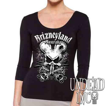 Undead Inc Mickey Mortis Brizneyland Australia - Ladies 3/4 Long Sleeve Tee