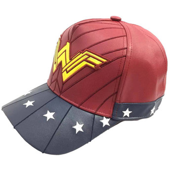 Wonder Woman Pu Leather Logo Cap Hat