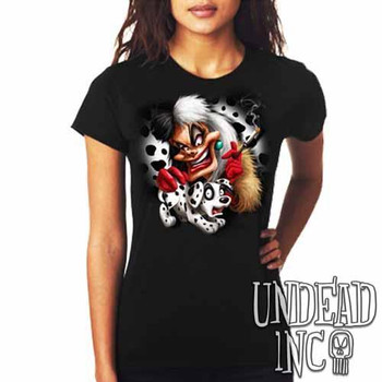 Villains Cruella De Vil Dalmatian Puppy Variant - Ladies T Shirt