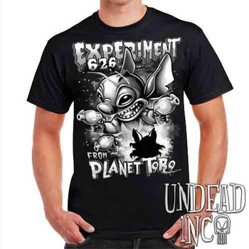Stitch 626 From Planet Toro Black & Grey - Mens T Shirt
