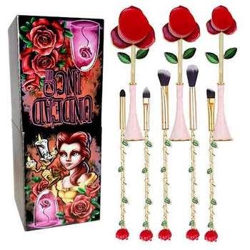 Undead Inc Beauty & The Beast Enchanted Rose - Metal Makeup Brush & Holder Set