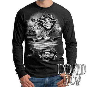 Simba Reflections Of A King Black & Grey - Mens Long Sleeve Tee