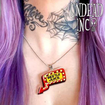 Beetlejuice Sign Undead Inc STAINLESS STEEL Necklace