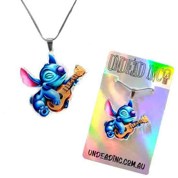 Stitch Guitar Undead Inc STAINLESS STEEL Necklace