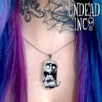 Weird Girl & Mr Whiskers Undead Inc STAINLESS STEEL Necklace