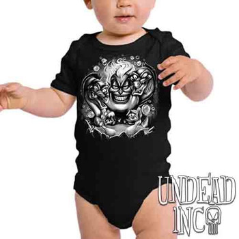 Villains Ursula Unfortunate Souls - Black & Grey Infant Onesie Romper