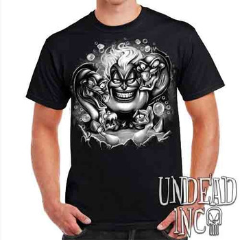 Villains Ursula Unfortunate Souls - Black & Grey Mens T Shirt