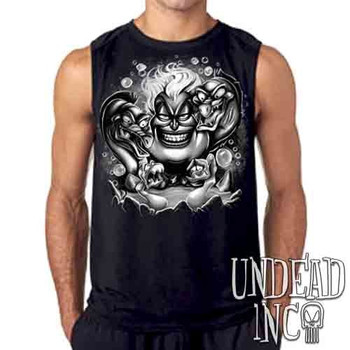 Villains Ursula Unfortunate Souls - Black & Grey Mens Sleeveless Shirt