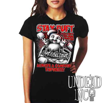 Stay Puft Marshmallows Black & Red - Ladies T Shirt