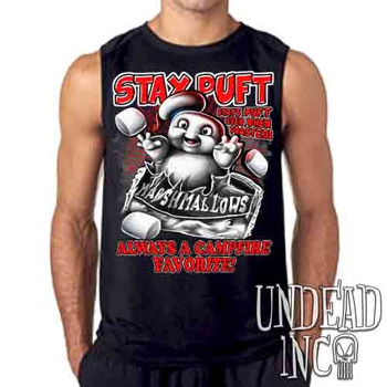 Stay Puft Marshmallows Black & Red - Mens Sleeveless Shirt