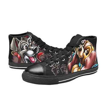 Lady & The Tramp Men’s Classic High Top Canvas Shoes