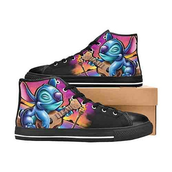 Stitch Sunset Sounds Women's Classic High Top Canvas Shoes