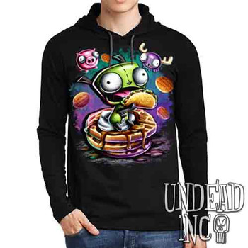 Invader Zim Gir Waffles - Mens Long Sleeve Hooded Shirt