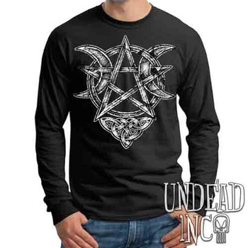 Crescent Moon Pentagram - Mens Long Sleeve Tee