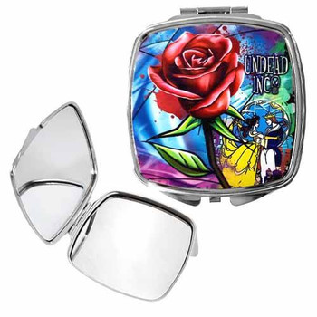 Beauty & The Beast Stain Glass Rose Undead Inc Compact Mirror