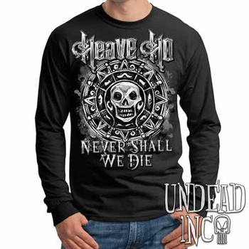 Pirates Of The Caribbean Never Shall We Die Black & Grey - Mens Long Sleeve Tee