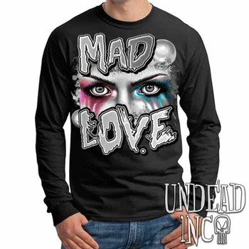 Harley Quinn Mad Love Black & Grey - Mens Long Sleeve Tee
