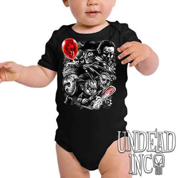 Horror Icons V1 Black & Grey - Infant Onesie Romper