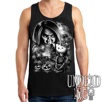 Chucky Trick Or Treat Black & Grey - Mens Tank Singlet