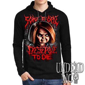 Chucky "Some People" - Mens Long Sleeve Hooded Shirt