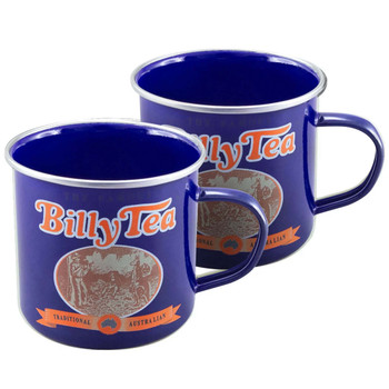 Billy Tea Nostalgic Enamel Mug Set Of 2
