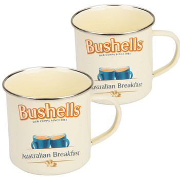 Bushell's Nostalgic Enamel Mug Set Of 2