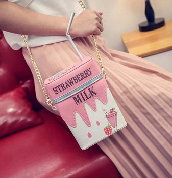 Strawberry Milk Drink Crossbody Bag
