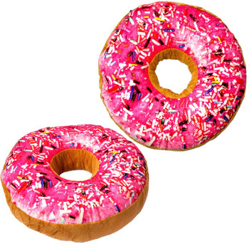 Pink Donut With Sprinkles Plush Cushion