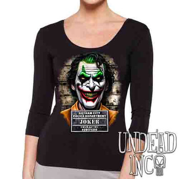 Joker Mugshot - Ladies 3/4 Long Sleeve Tee