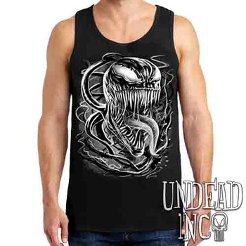 Venom Symbiote Black & Grey - Mens Tank Singlet