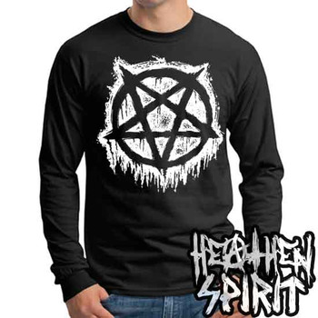 Inverted Pentagram Heathen Spirit - Mens Long Sleeve Tee