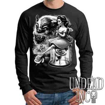 Beauty & The Beast Fairy Tale Magic Black & Grey - Mens Long Sleeve Tee