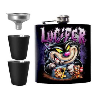 Lucifer Jaq & Gus Gus Undead Inc Hip Flask Set