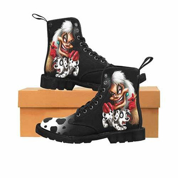 Villains Cruella De Vil Dalmatian Puppy MENS Undead Inc Boots