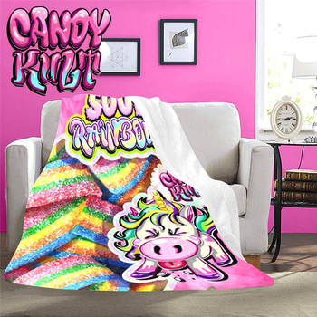 Unicorn Sour Rainbows Candy Kult Micro Fleece Blanket