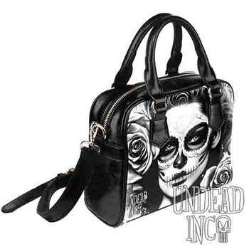 Day Of the Dead Woman Black Grey Undead Inc Shoulder / Hand Bag
