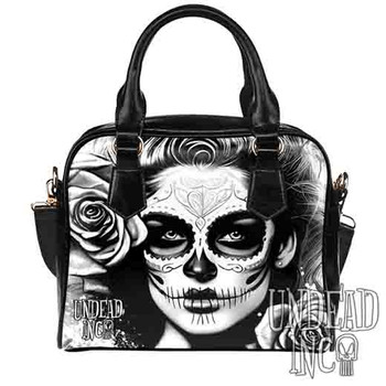 Day Of the Dead Woman Black Grey Undead Inc Shoulder / Hand Bag