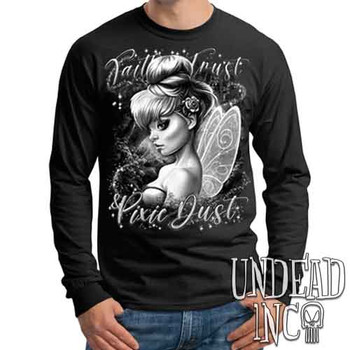 Tinkerbell Pixie Dust Black & Grey - Mens Long Sleeve Tee