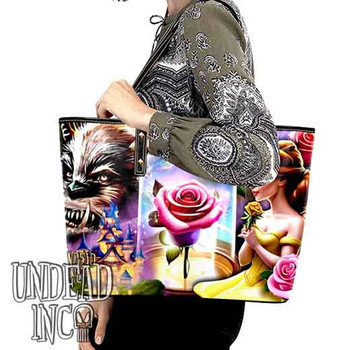Beauty & The Beast Fairy Tale Magic Large Pu Leather Handbag / Shoulder Bag