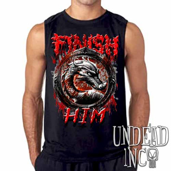 Mortal Kombat Finish Him Black & Grey - Mens Sleeveless Shirt