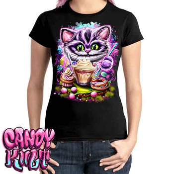 Cheshire Cat Tea Party - Ladies T Shirt