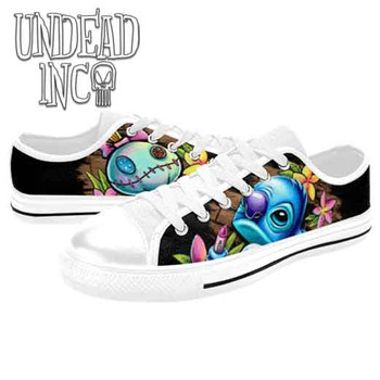 Stitch Crayon Graffiti White MENS Canvas Shoes