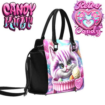 Cheshire Cat Ice Cream Dream Retro Candy Crossbody Handbag