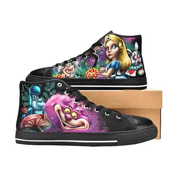 Alice In Wonderland Melted Dreams Men's Classic High Top Canvas Shoes