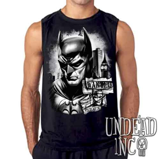 Wanted Vigilante Black & Grey - Mens Sleeveless Shirt